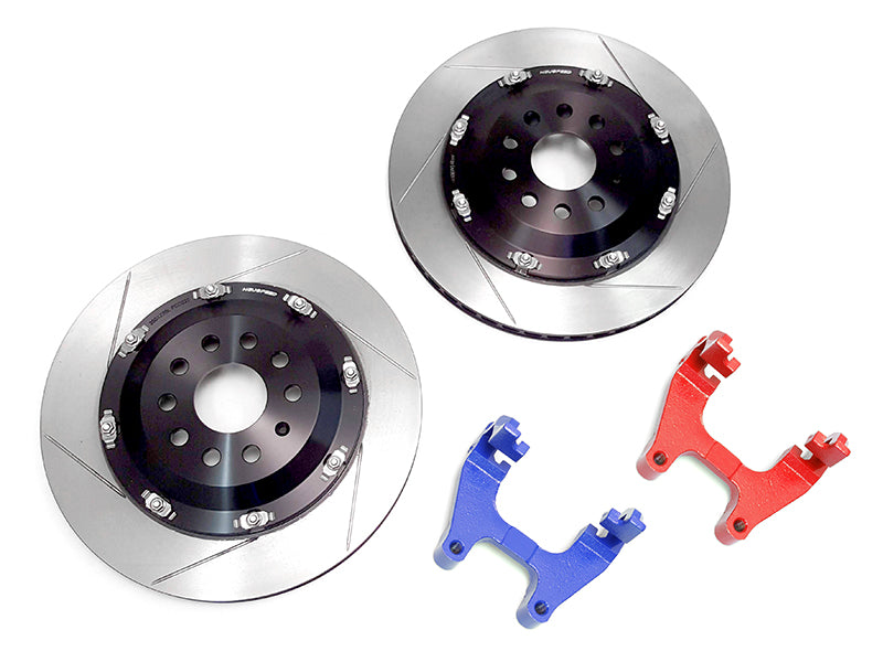 2-Piece Floating Brake Rotors | Rear Upgrade 350mm Slotted • MQBe Golf GTI/R Mk8, S3/RS 3 8Y