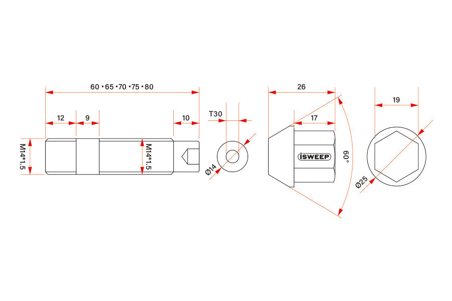 iSWEEP Titanium Wheel Stud Conversion