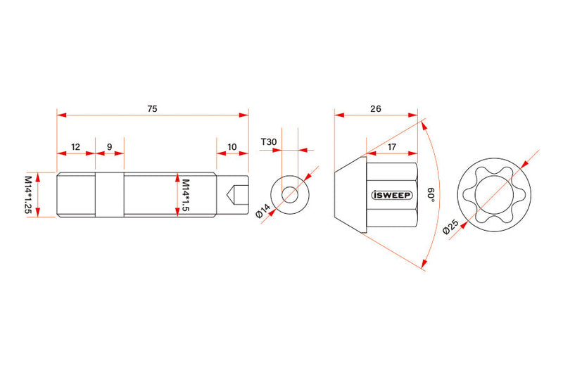 iSWEEP Titanium Wheel Stud Conversion
