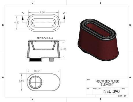 NEUSPEED P-FLO Air Filter [sku] - NEUSPEED